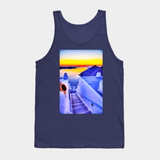 Santorini Steps Sunset Tank Top